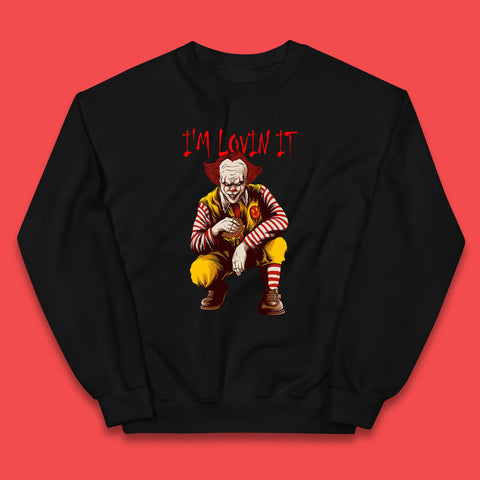 I'm Loven It Pennywise Clown Halloween IT Pennywise Clown Horror Movie Fictional Character Kids Jumper