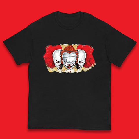IT Pennywise Clown Halloween Horror Movie Character Evil Clown Costume Serial Killer Kids T Shirt