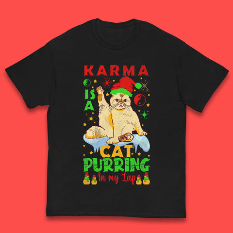 Christmas Karma Is A Cat Kids T-Shirt