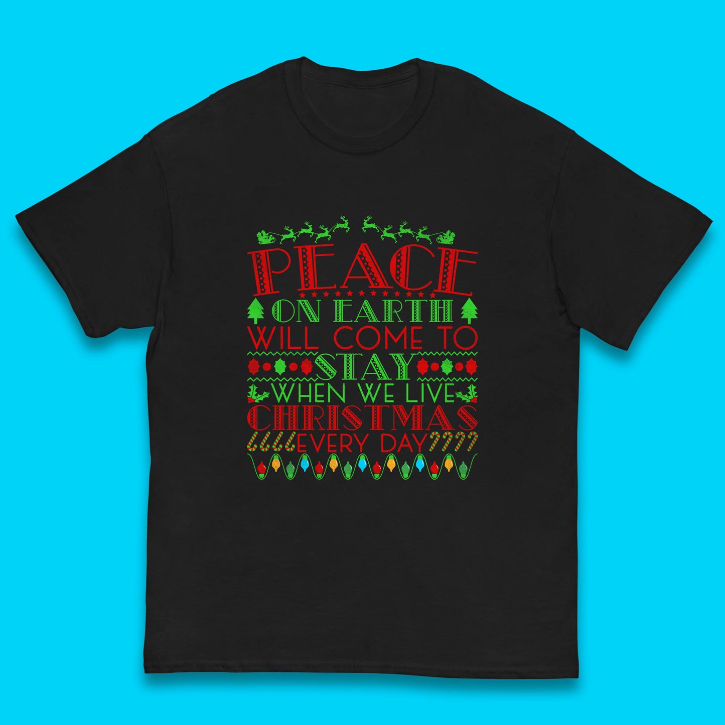 peace on earth christmas quote t shirt