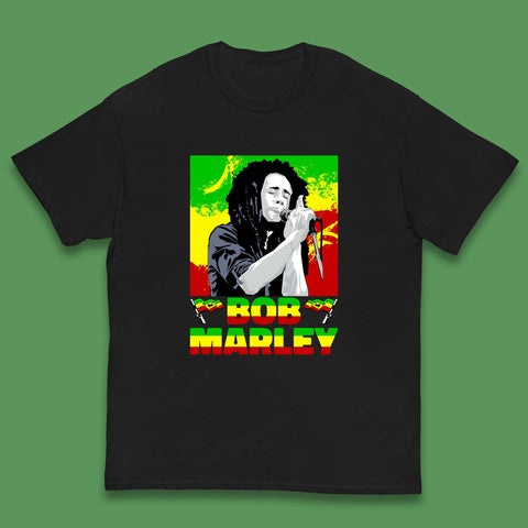 Bob Marley Reggae Music Legends Never Die Jamaican Singer Songwriter Kids T Shirt