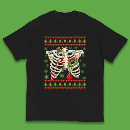 Christmas Ribs Skeleton Kids T-Shirt