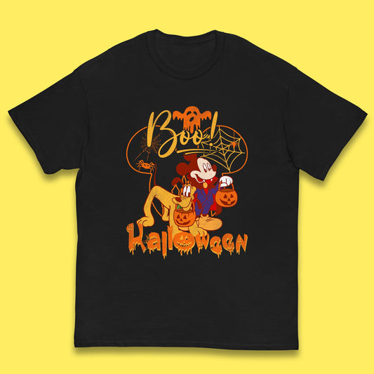 Boo Halloween Mickey Mouse And Pluto Friends Disney Halloween Disneyland Trip Kids T Shirt