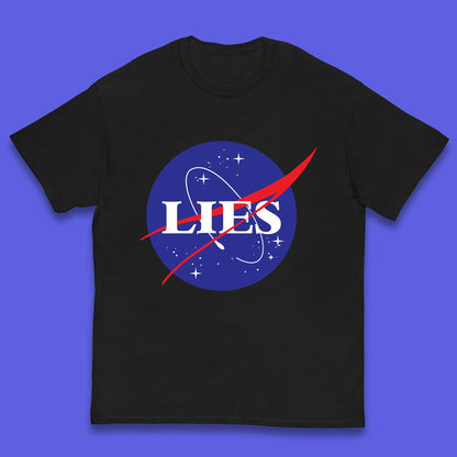 NASA Lies Logo Parody Kids T-Shirt