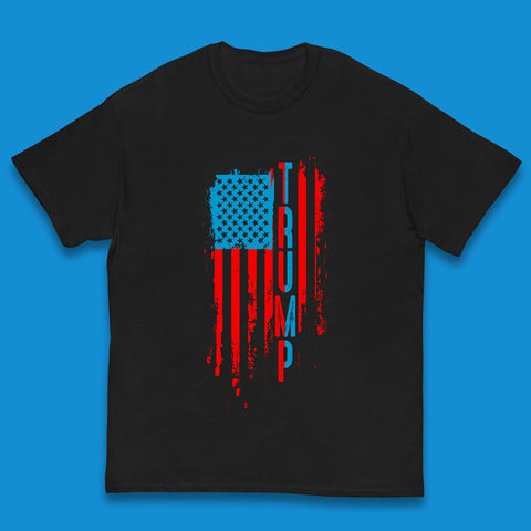 Trump's America USA Flag Patriotic Donald Trump Pro America Election 2024 Kids T Shirt