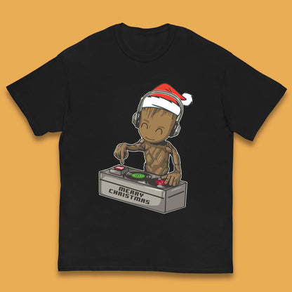 Baby Groot DJ Christmas Kids T-Shirt