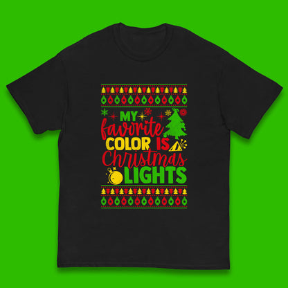 my favorite color is christmas lights t shirt