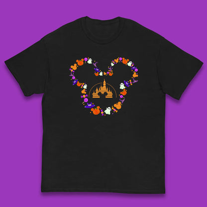 Disney Halloween Mickey Mouse Head Disney Castle Halloween Elements Horror Scary Kids T Shirt