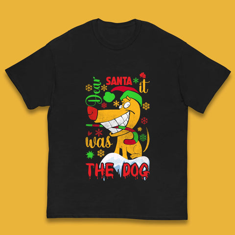 Dear Santa It Was The Dog Christmas Dog Xmas Dogmas Dog Lovers Kids T Shirt