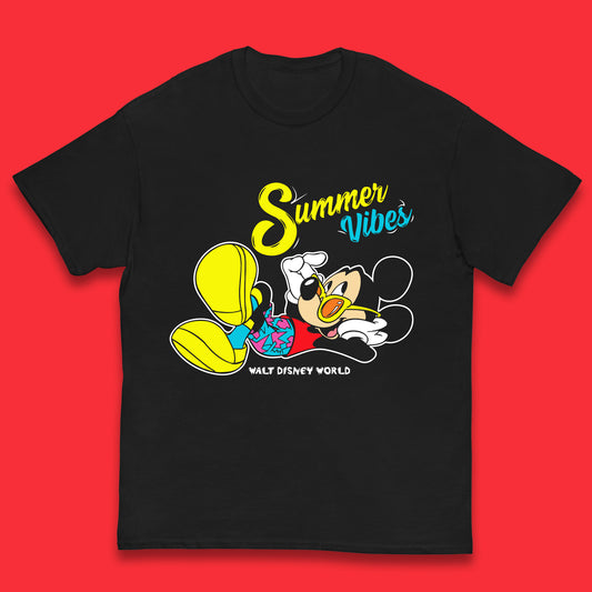 Summer Vibes Mickey Mouse Minnie Mouse Walt Disney World Disneyland Mickey Mouse Enjoying Summer Kids T Shirt