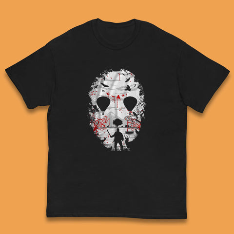 Crystal Lake Jason Voorhees Face Mask Halloween Friday The 13th Horror Movie Kids T Shirt