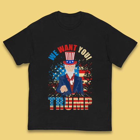 Uncle Sam We Want You Trump Make America Great Again Donald Trump Kids T Shirt