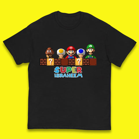 Personalised Super Mario Game Series Your Name Mario Bros Luigi Toad Mega Goomba Mario Kids T Shirt