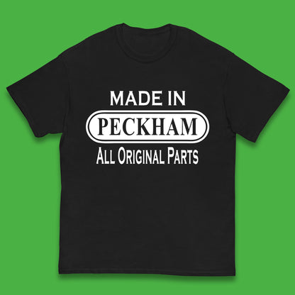 Made In Peckham All Original Parts Vintage Retro Birthday District In Southeast London, England Kids T Shirt