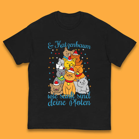 & Katzenbaum Wie Sanft Sind Deine Ploten Ugly Christmas Cat Tree Funny Xmas Cat Kids T Shirt