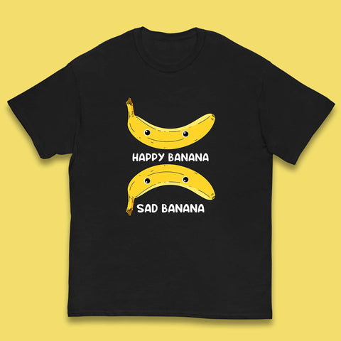Happy Banana Sad Banana Funny Meme Pun Joke Smiling Face Kids T Shirt