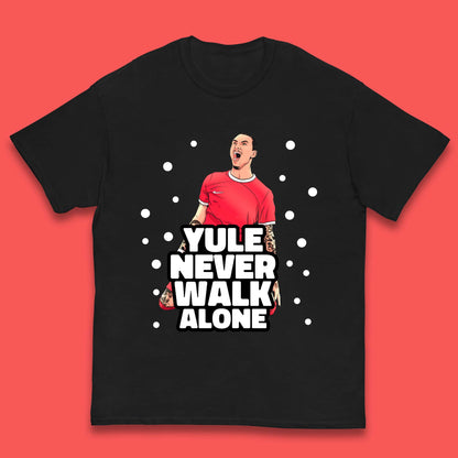 Yule Never Walk Alone Footballer Christmas Kids T-Shirt