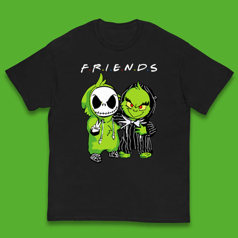 Grinch and Jack Skellington Friends Horror Halloween Grinch and jack Nightmare Before Christmas Movie Character Kids T Shirt
