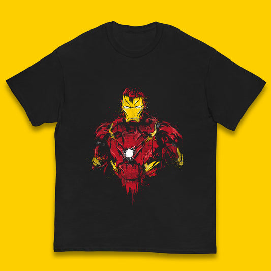 Marvel Avengers Iron Man Distressed Portrait Superhero Comic Book Character Iron-Man Marvel Comics Kids T Shirt