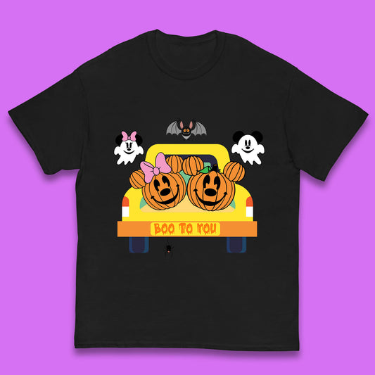 Disney Halloween Mickey Minnie Mouse Pumpkin Ghost Boo To You Horror Scary Disney Trip Kids T Shirt