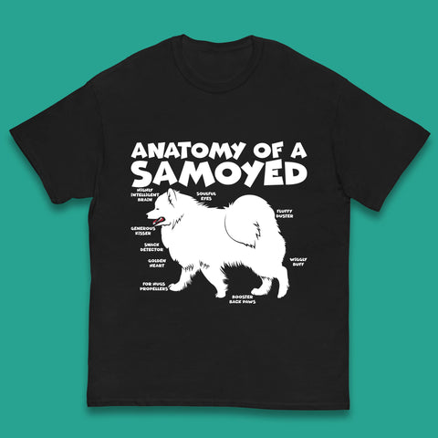 Anatomy Of A Samoyed Funny Dog Body Dog Lover Samoyed Dog Humorous Anatomy Kids T Shirt