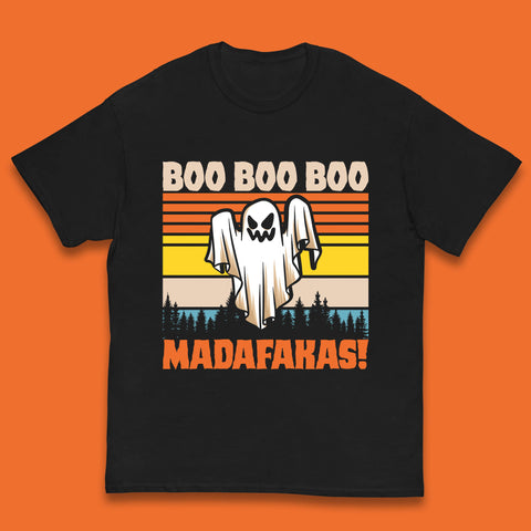 Ghost Say Boo Boo Boo Madafakas Halloween Vintage Horror Scary Boo Ghost Kids T Shirt