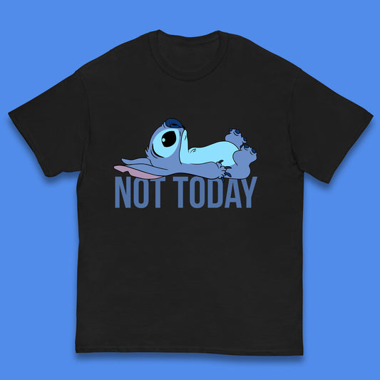 Lazzy Disney Ohana Not Today Laying Ohana Lilo & Stitich Disneyland Cartoon Character Walt Disney Kids T Shirt