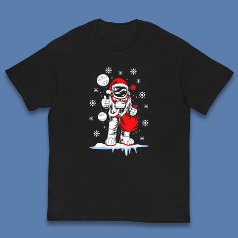 Astronaut Santa Funny Christmas Santa Claus Astronaut Delivering Gifts Xmas Space Lovers Kids T Shirt