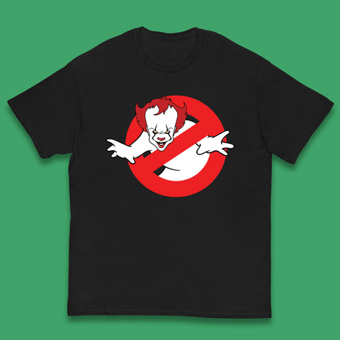The Real Ghostbusters No Ghost Halloween IT Pennywise Clown Movie Mashup Parody Kids T Shirt