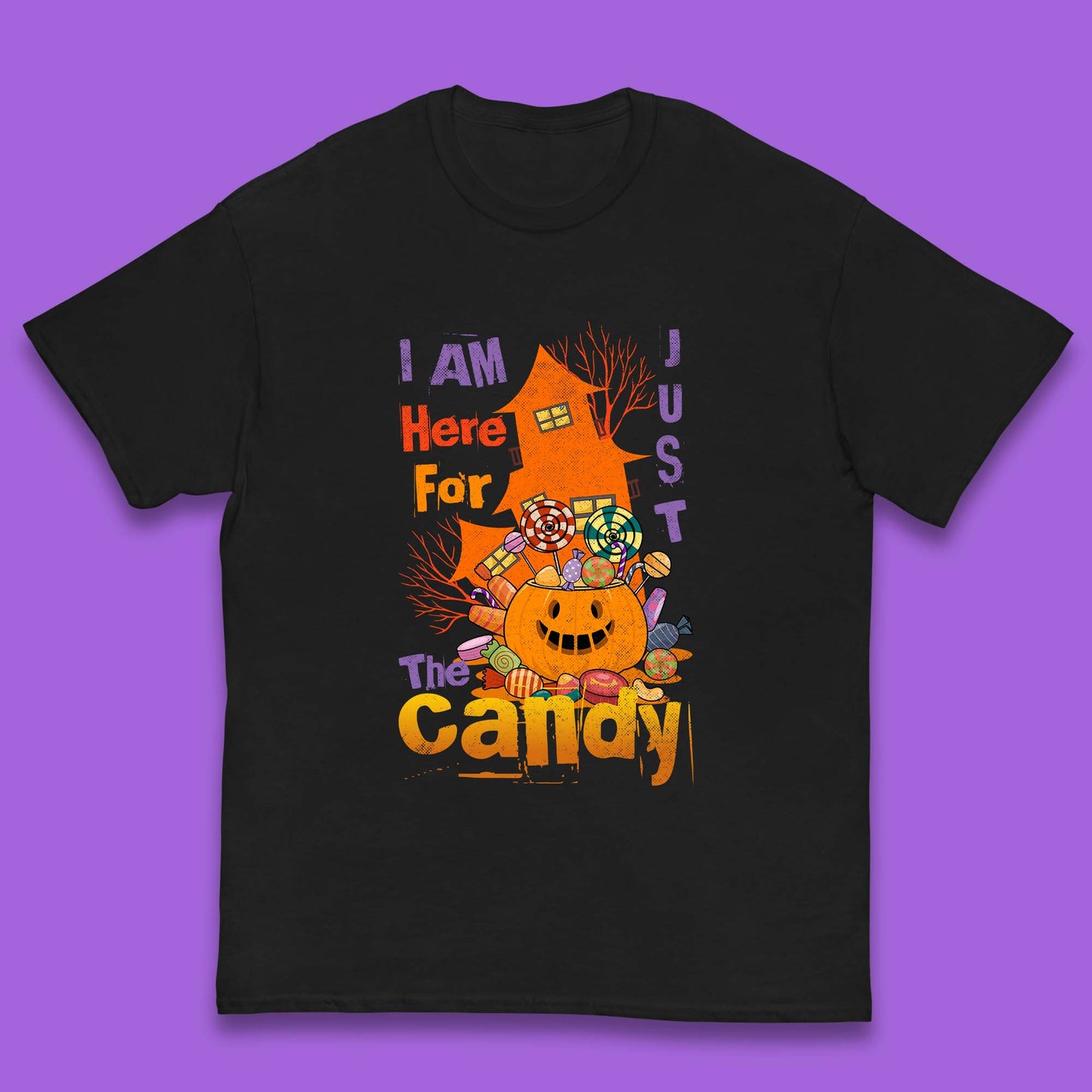 I'm Just Here For The Candy Halloween Trick Or Treat Kids T Shirt