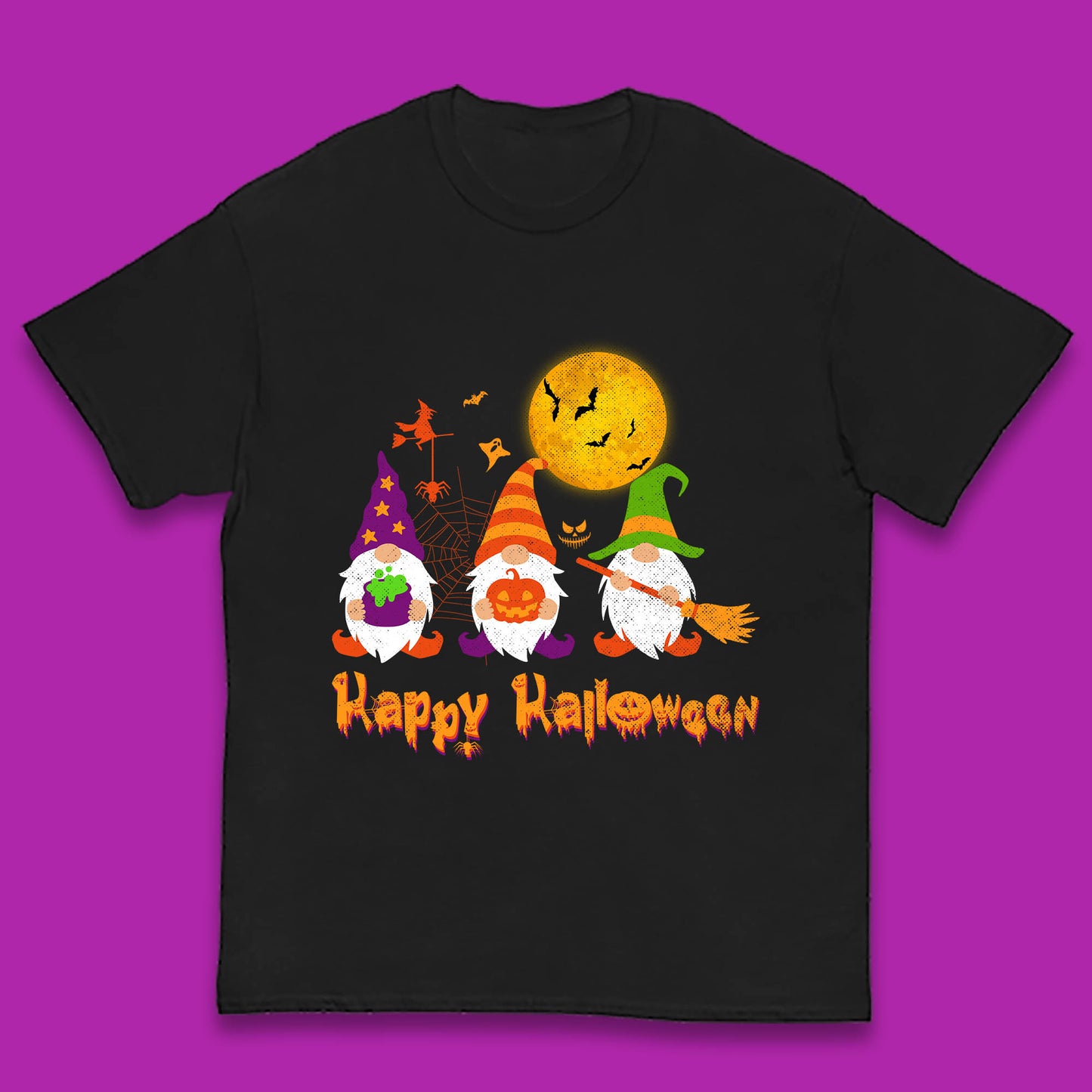 Happy Halloween Gnomies Spooky Witch Gnomes Scary Gnome Lover Kids T Shirt