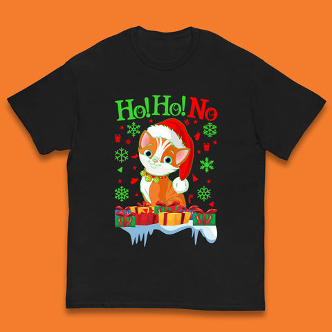 Ho Ho No Meowy Christmas Merry Christmas Cat Lovers Santa Cat Xmas Gifts Kids T Shirt