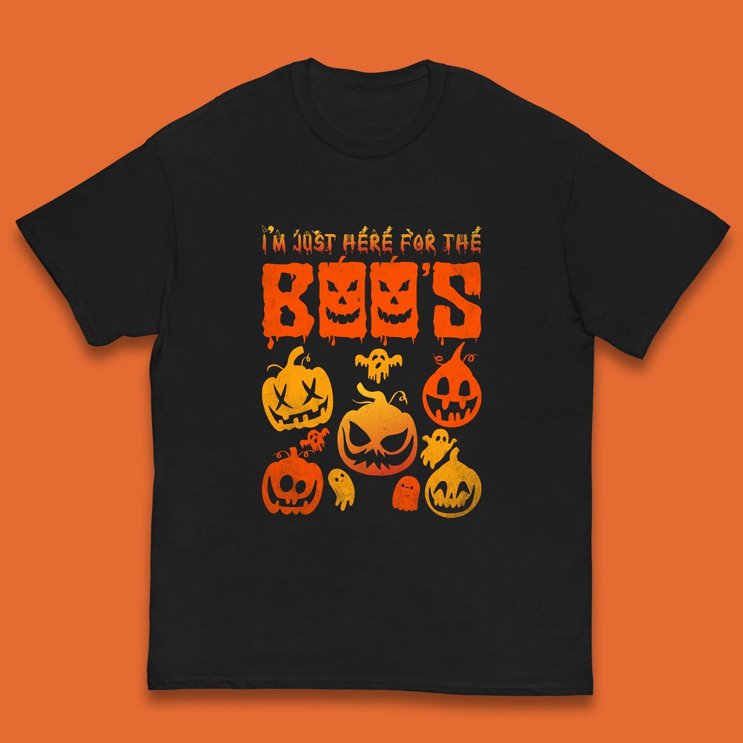 I'm Just Here For The Boos Halloween Funny Pumpkin Ghost Boos Jack-o-lantern Kids T Shirt