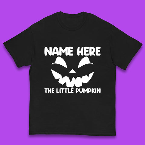 Personalised Your Name Here The Little Pumpkin Jack O Lantern Scary Spooky Face Kids T Shirt