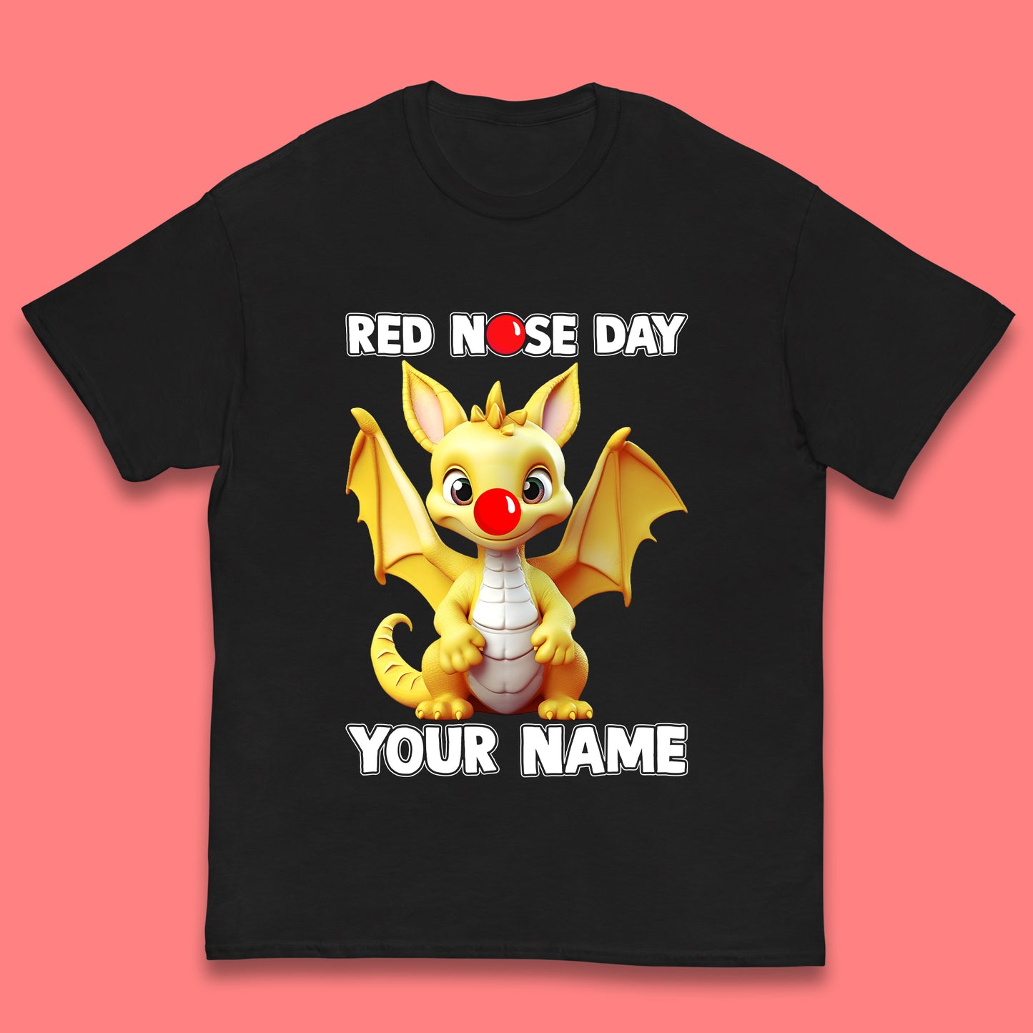 Personalised Dragon Red Nose Day Kids T-Shirt