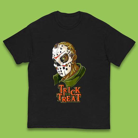 Halloween Trick Or Treat Jason Voorhees Face Mask Horror Movie Character Kids T Shirt