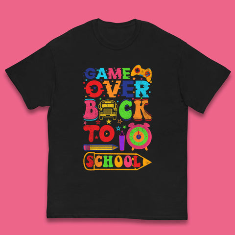 Game Over Back To School Gaming Lover Colorful School Costume Gift Kids T Shirt