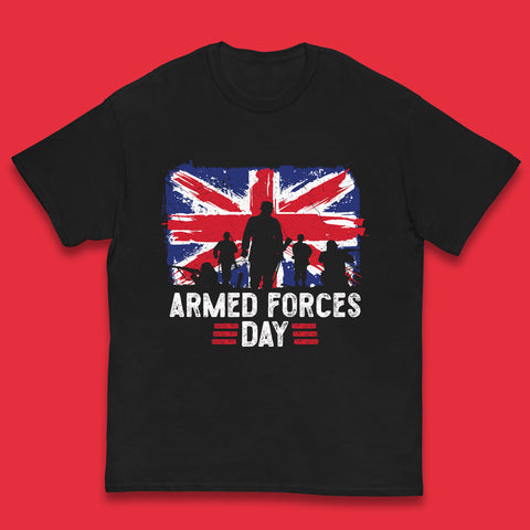 Armed Forces Day Uk Royal Army Remembrance Day Veterans British Flag Kids T Shirt