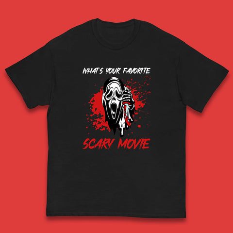 What's Your Favorite Scary Movie Halloween Scream Ghost Face Horror Movie Kids T Shirt