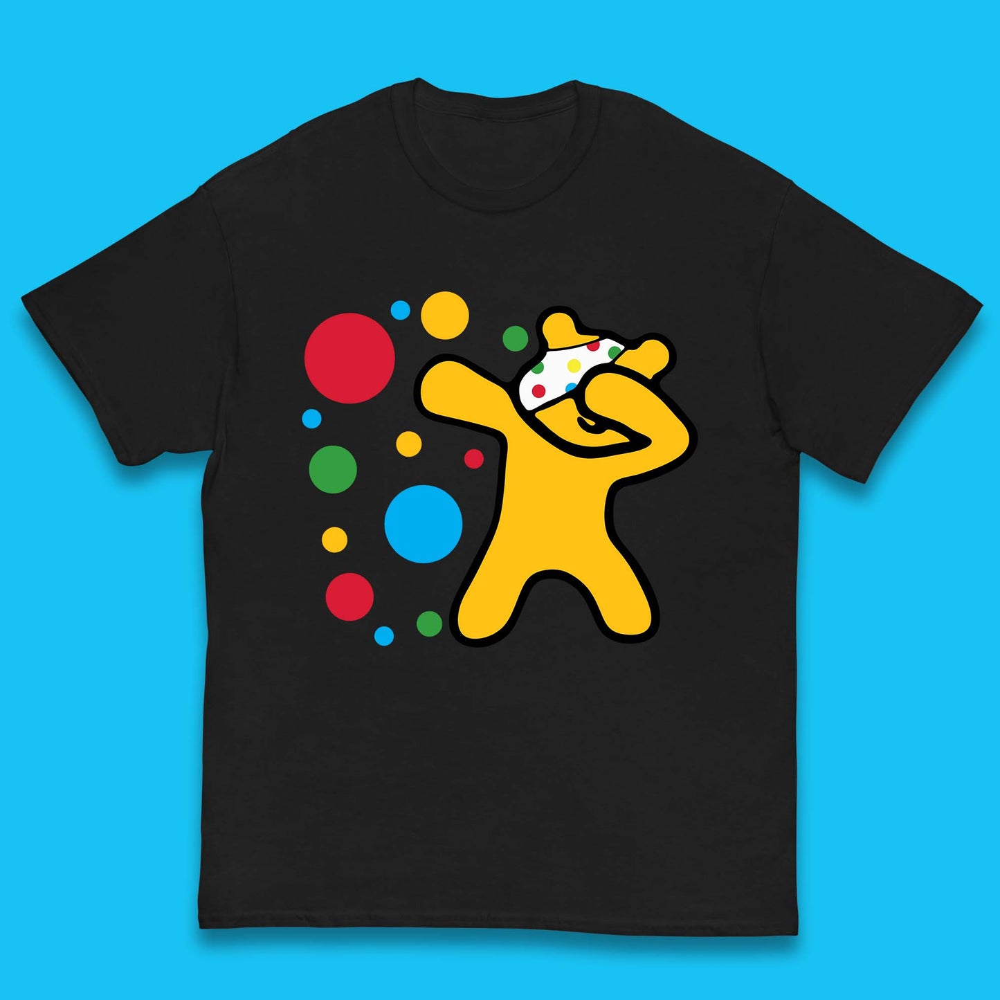 Dabbing Spotty Pudsey Bear Children In Need Dab Dance Spotty Day Donation Kids T Shirt