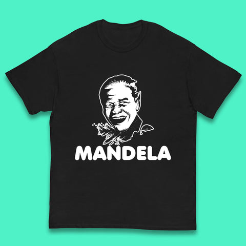 Mandela Portrait Art Black Lives Matter Nelson Mandela International Day Kids T Shirt