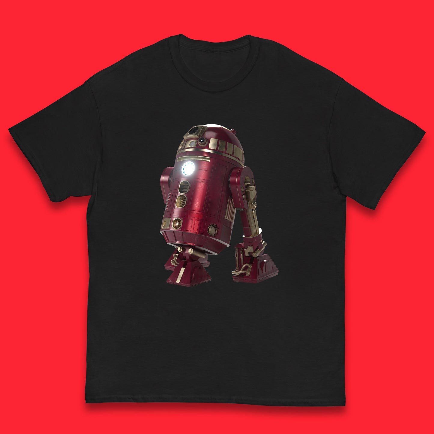 The Iron Man Spoof R2-D2 The Clone Wars Galaxy's Edge Trip R2D2 Ready To Rock Star Wars 46th Anniversary Kids T Shirt