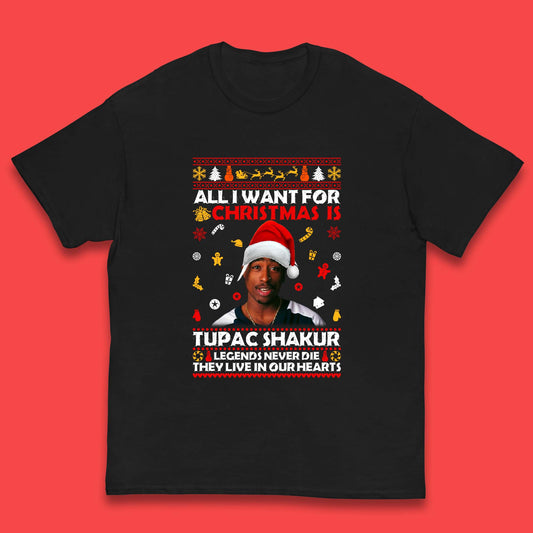 Tupac Shakur Christmas Kids T-Shirt