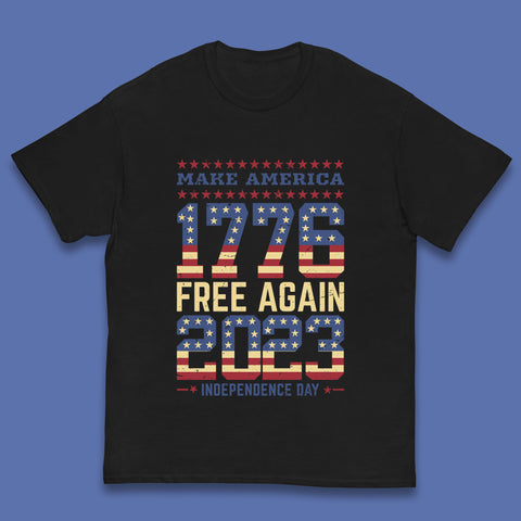 Make America Free Again 1776-2023 Independence Day Funny Free Speech Kids T Shirt