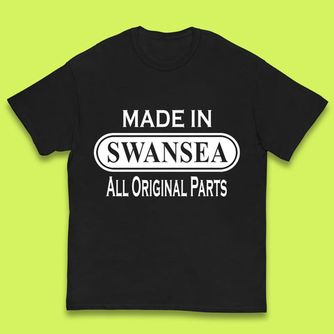 Made In Swansea All Original Parts Vintage Retro Birthday Coastal City Of Wales Gift Kids T Shirt