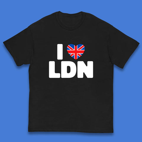 I Love LDN UK United Kingdom British England I Love London Kids T Shirt