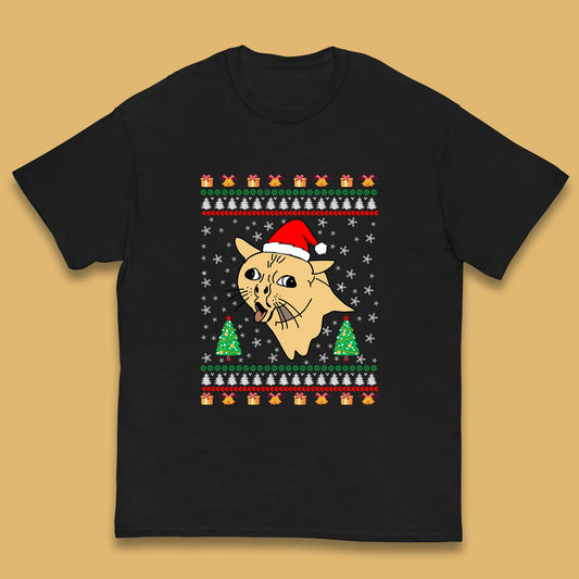 coughing cat christmas t shirt