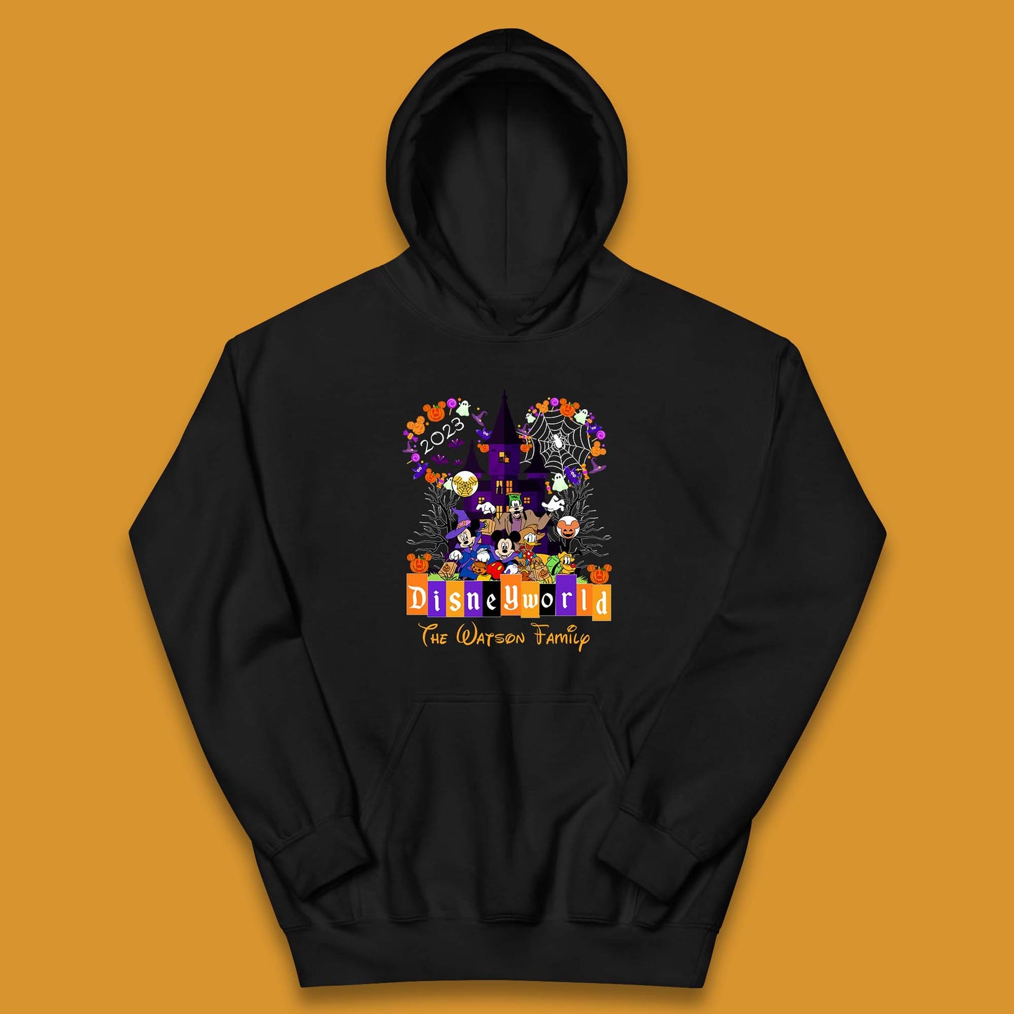 Personalised Disneyworld Halloween Family Disneyland Castle Mickey And Friends Disney Trip Kids Hoodie