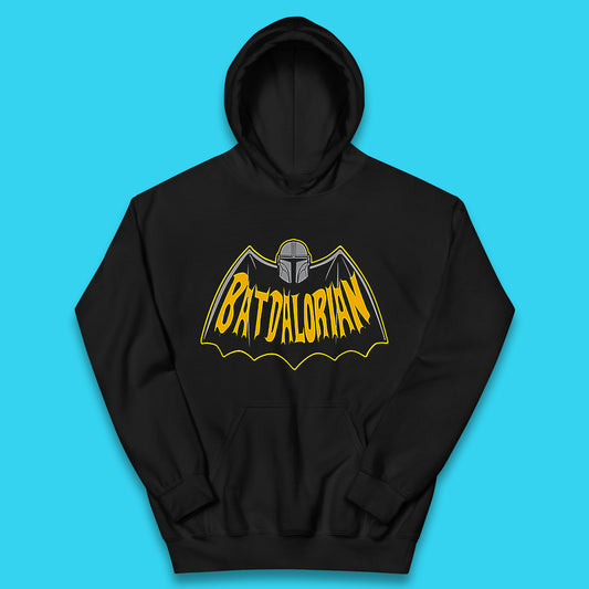 Batdalorian Star Wars The Mandalorian Or Mando X Batman Parody Fictional Characters Kids Hoodie