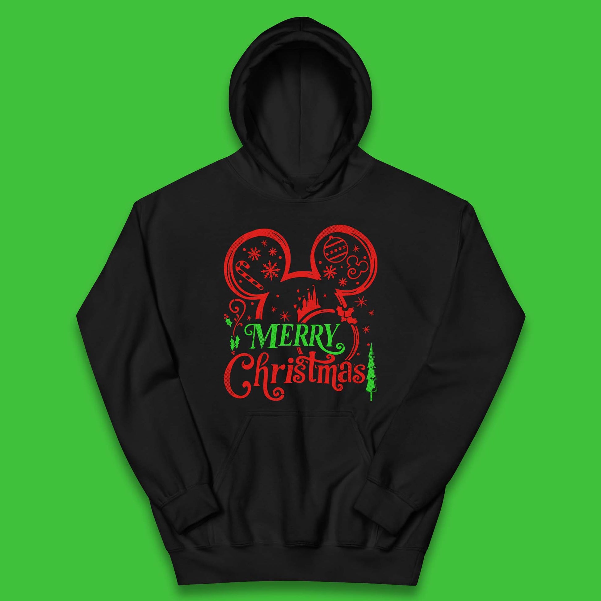 mickey mouse head christmas hoodie